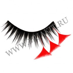 Ресницы густые с 3 красными перышками